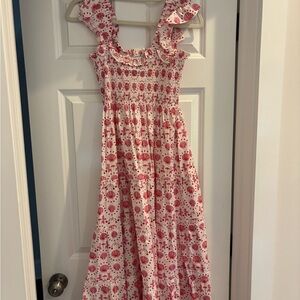 Pink and White Floral Maxi Dress